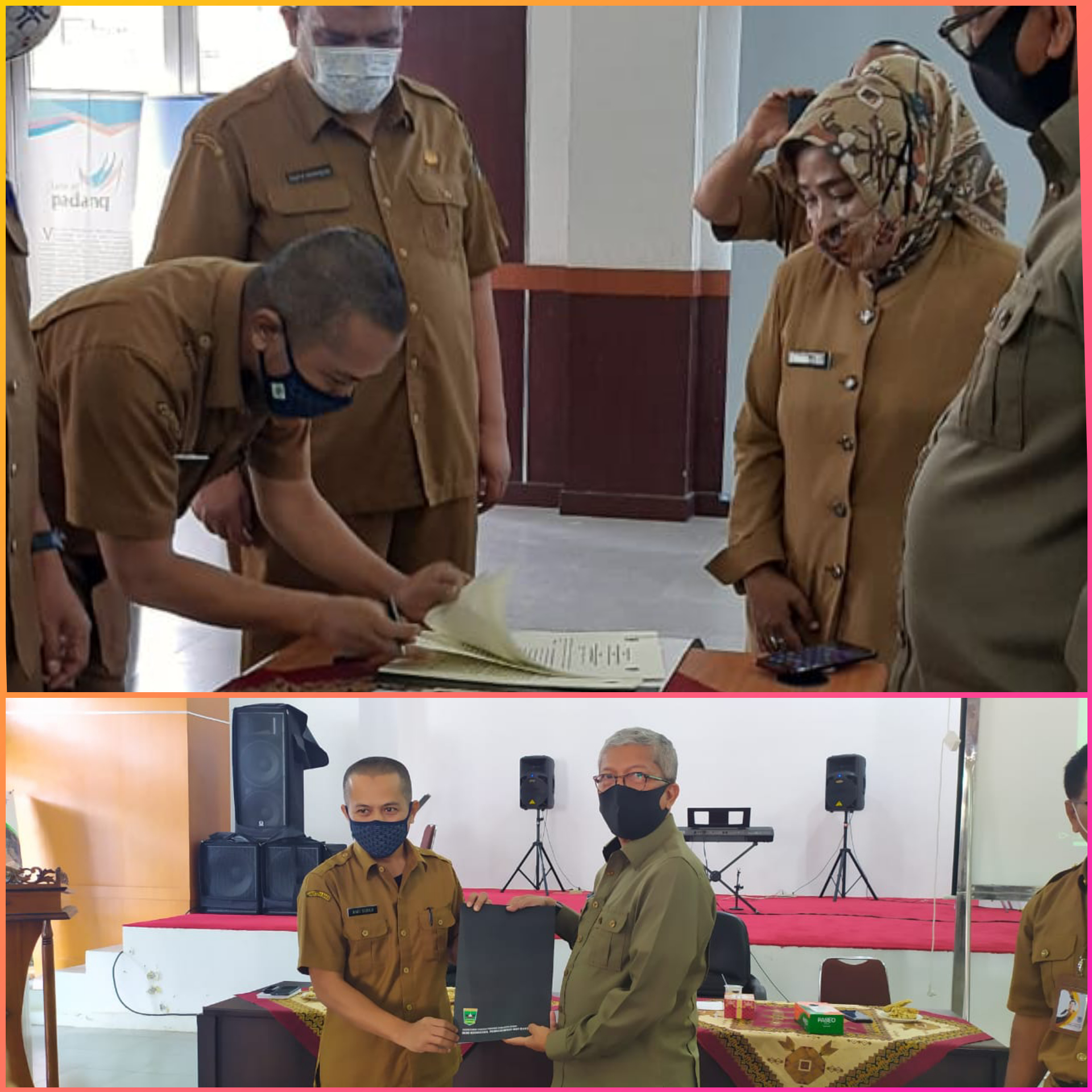 Penandatanganan Dokumen Perjanjian Kerja Sama (PKS) antara Disparprov Sumbar dan Disparpora Pessel